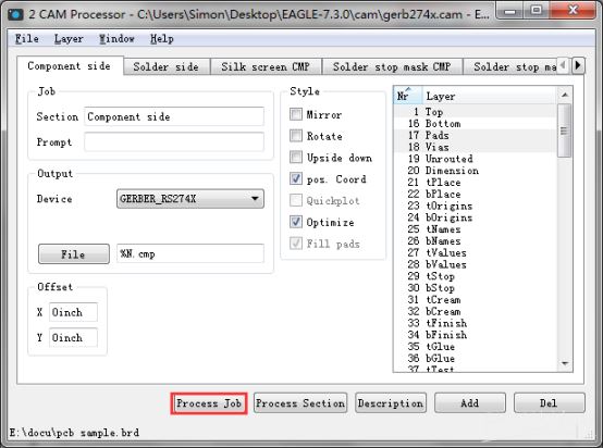 Step 6.1 - hit File then Open then select GERBER_RS274X  and click Process Job