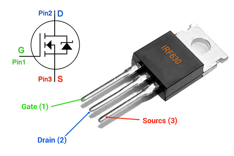 Pinout of a IRF630