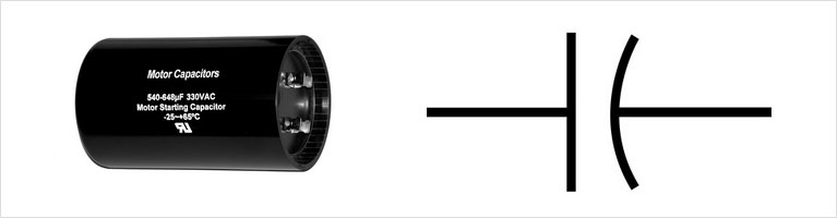Motor Run and Start Capacitor Symbols