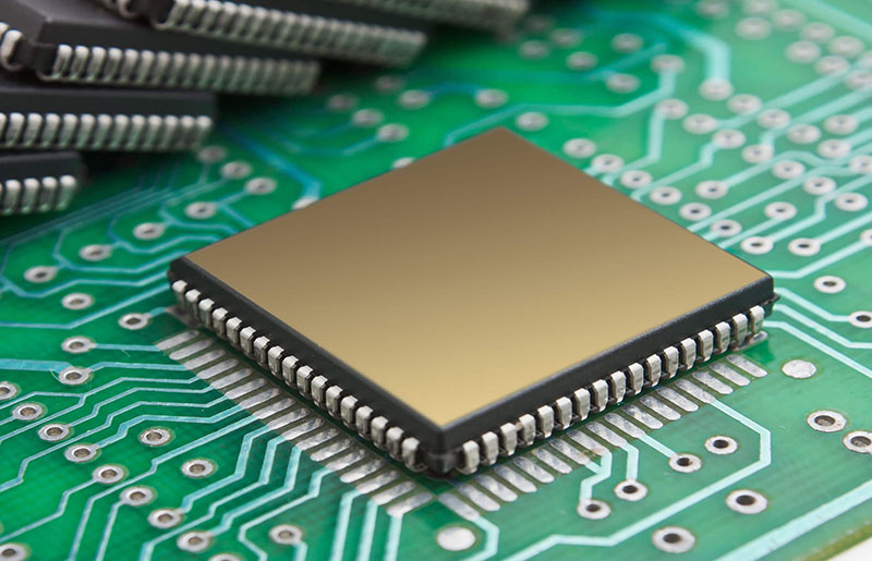 PLCC package mounted on a PCB