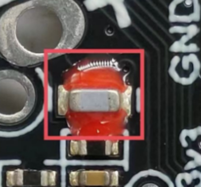 Red glue application for heavy SMT components in PCB assembly