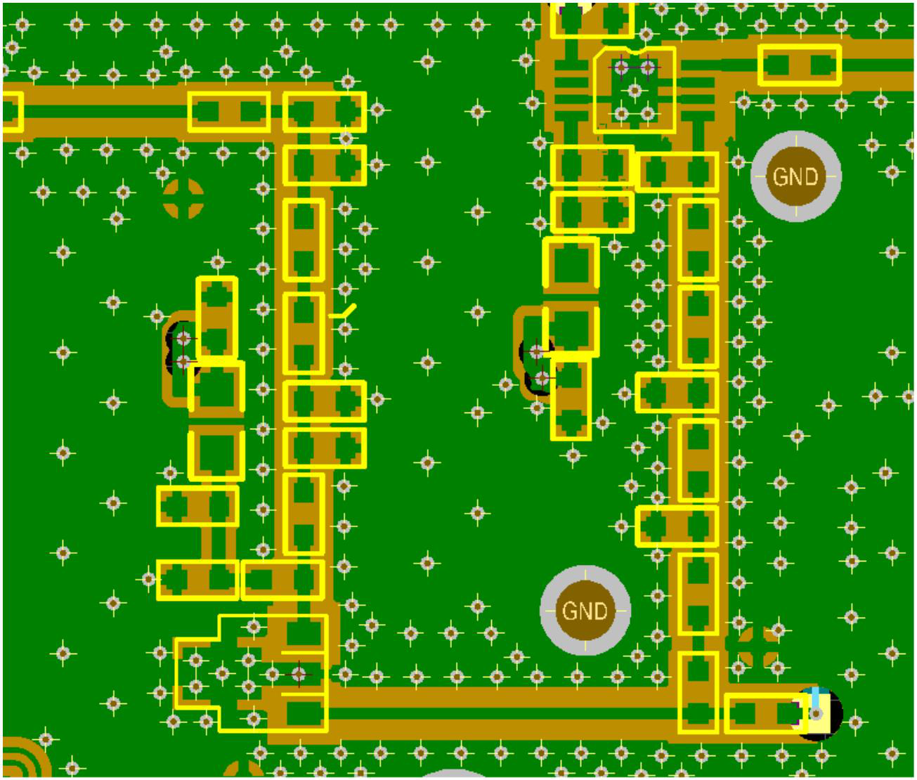 RF path ground hole diagram