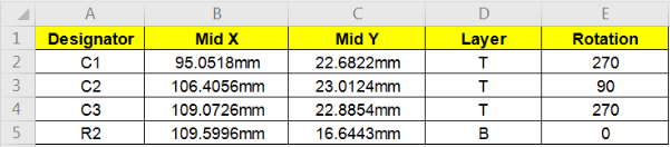 Sample Pick & Place File