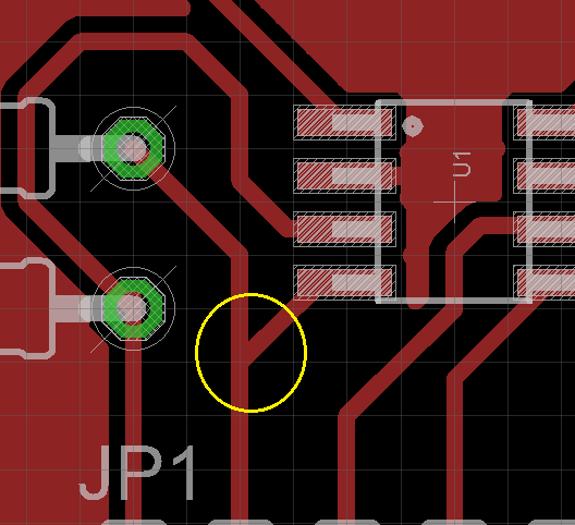 Acute angles in PCB layout
