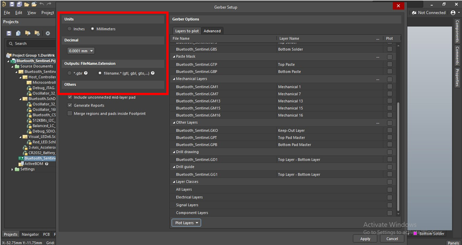 Step 3 - Now choose Units between Inches and Millimeters according to your requirement