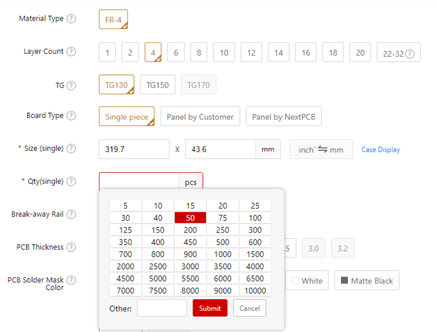 Step 4: Determine Your PCB Quantity